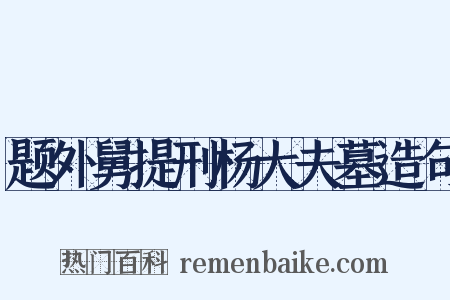 题外舅提刑杨大夫墓造句是什么意思的图片